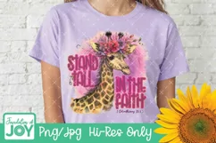 Stand tall in the faith, Floral Giraffe png, Bible verse Product Image 5