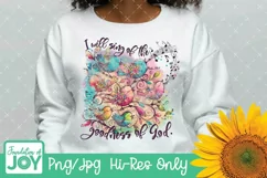 I will sign of the goodness of God, Floral birds png Product Image 6