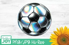 Holographic Soccer png, Sports sublimation Product Image 1