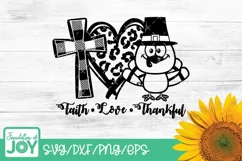 Faith Love Thankful svg, Thanksgiving svg, Turkey Svg Product Image 1
