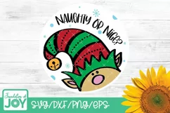 Naughty or nice svg, Elf svg, Christmas Door Sign svg Product Image 1