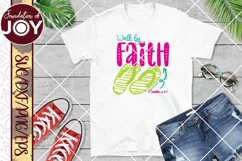 Walk by faith svg, Flip flops svg, Summer svg, Bible verse Product Image 3