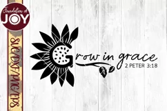 Grow in Grace svg, Bible Verse svg, Sunflower svg Product Image 4