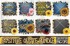 Positive Quotes png, Sunflower sublimation, Leopard Print Product Image 1