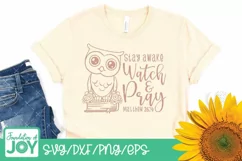 Watch and pray svg, Bible verse svg, Owl svg, Christian svg Product Image 3