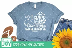 I cried unto the Lord svg, Jonah svg, Whale svg, Bible verse Product Image 3