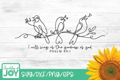 Goodness of God svg, Bible Verse line art, Singing Birds png Product Image 1