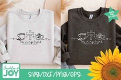 Tea in my hand Christ in my heart svg, Single Line Art Product Image 2