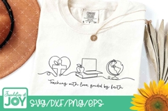 Christian Teacher svg, BIble Verse line art, Continuous Line Product Image 2
