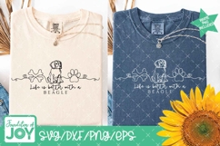 Life is better with a beagle svg, monoline art, bone, paw Product Image 2