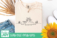 Faith can move mountains svg, Continuous line art png Product Image 2