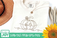 Faith Pumpkin svg, Continuous Line art, Christian Fall png Product Image 2
