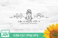 Life is Better with a Cocker Spaniel svg, continuous line Product Image 1