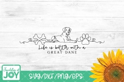 life is better with a great dane svg, continuous line art, Product Image 1