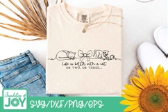 Life is better with cats svg, Continuous line art png Product Image 2