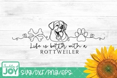 life is better with a rottweiler svg, continuous line png Product Image 1