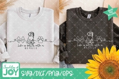 Life is better with a beagle svg, monoline art, bone, paw Product Image 3