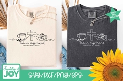 Tea in my hand Christ in my heart svg, Single Line Art Product Image 3