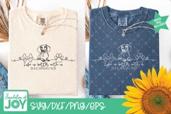 Life is better with a Dachshund svg, monoline drawing svg Product Image 3