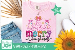 Merry Christmas, Continuous line art svg, Christmas trees Product Image 3