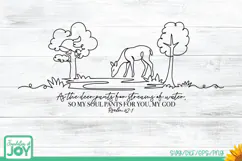 Psalm 42:1 Deer PNG | As the Deer Pants for Water Product Image 1
