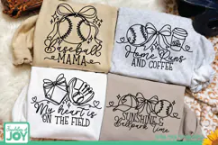 Baseball Mom SVG, 4 Coquette Bow Designs, Game Day cut files Product Image 1