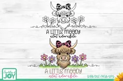 Just a little moody png, Highland Cow svg, Continuous Line Product Image 1