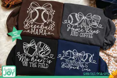 Baseball Mom SVG, 4 Coquette Bow Designs, Game Day cut files Product Image 2