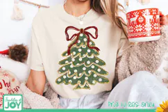 Christmas Tree PNG, Coquette Bow Christmas PNG, Polka Dots Product Image 2