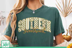 Southern Sweetheart PNG, Camo Checkered Varsity Shirt Product Image 4