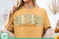 Southern Sweetheart PNG, Camo Checkered Varsity Shirt Product Image 5