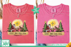 Every Knee Shall Bow SVG, Santa Kneeling at the Manger Product Image 3