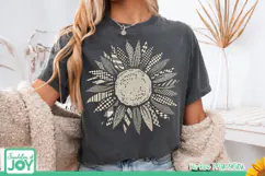 Faith Sunflower Shirt Design, Boho Patterns, Vintage Product Image 4