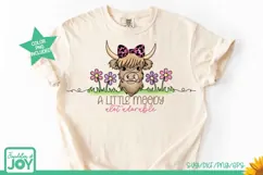 Just a little moody png, Highland Cow svg, Continuous Line Product Image 5