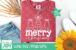 Merry Christmas, Continuous line art svg, Christmas trees Product Image 4