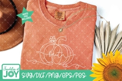 Faith Pumpkin svg, Continuous Line art, Christian Fall png Product Image 4