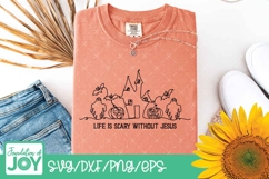 Life is scary without Jesus svg, Continuous Line Art Product Image 4