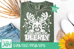 Jesus Loves me Deerly svg, Christian Christmas png Product Image 4