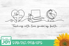 Christian Teacher svg, BIble Verse line art, Continuous Line Product Image 1