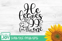 He leaves the 99 for the one Svg, Bible Verse svg, Sheep Png Product Image 1