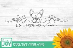 Life is better with a Frenchie dog svg, Continuous Line art Product Image 1