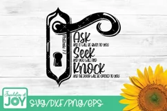 Ask, Seek, Knock svg, Bible verses svg, Christian, Door knob Product Image 1