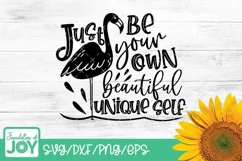 Just be your own self svg, Flamingo svg, Quote svg, Phrase Product Image 1