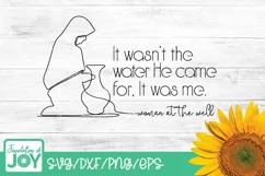 Woman at the well svg, Bible verse png, Continuous line art Product Image 1