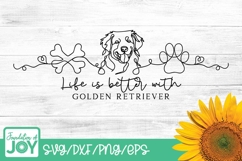 Life is better with a Golden Retriever svg, Continuous Line Product Image 1
