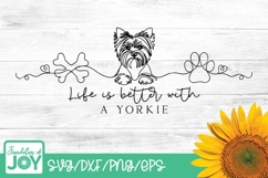 Life is better with a Yorkie svg, Continuous Line art Product Image 1