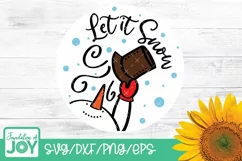 Let it Snow svg, Christmas door Sign, Snowman svg, Christmas Product Image 1