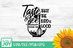 Taste and see Svg, Kitchen png, Sign svg, Bible verse svg Product Image 1