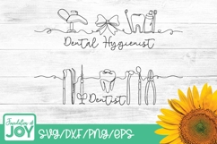 Dental Hygienist svg, Dentist png, Continuous line art Product Image 1