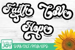Faith Hope and Love svg, Retro svg,Vintage Christian svg Product Image 1